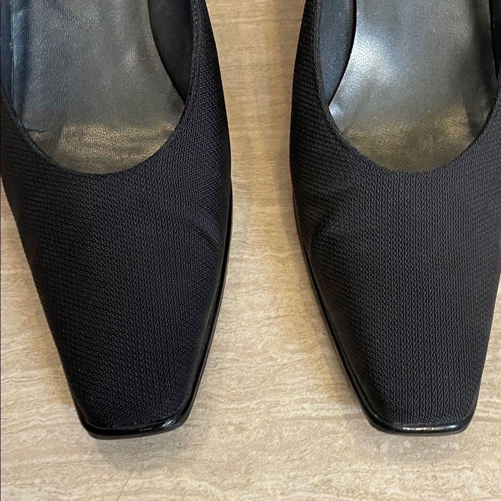 Stuart Weitzman Sz 10 AAAA Vintage Black Square-Toe Classic Pumps - Picture 6 of 15